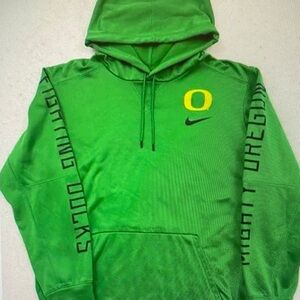 Nike Men's Bright Green Oregon O Zip-Up Hoodie with Yellow Logo